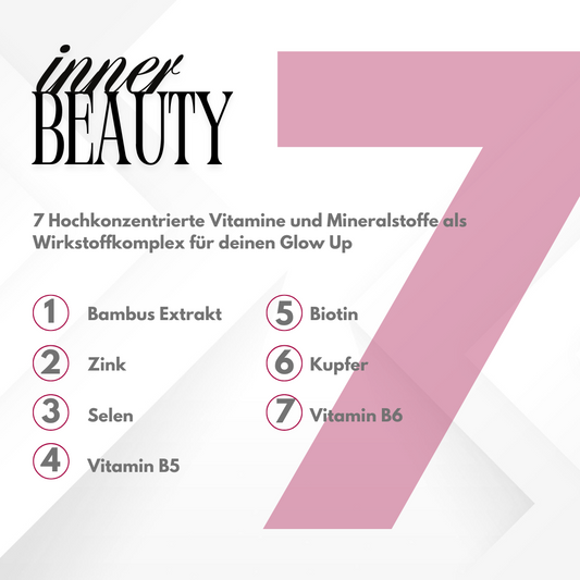 APOmia® innerBEAUTY | Haut-Haare-Nägel Formel | Bambus-Extrakt (Silizium) Zink, Biotin, Selen Frau