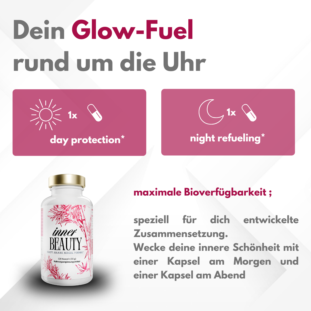 APOmia® innerBEAUTY | Haut-Haare-Nägel Formel | Bambus-Extrakt (Silizium) Zink, Biotin, Selen Frau