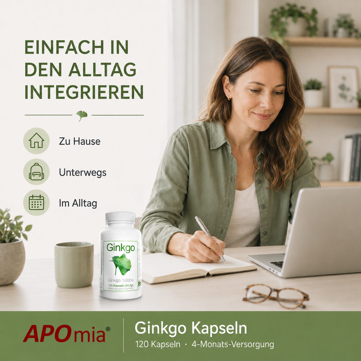 avenar pharma® Ginkgo biloba Kapseln 420mg | Blattpulver als Extrakt | Fokus Konzentration SEHR GUT