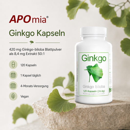 avenar pharma® Ginkgo biloba Kapseln 420mg | Blattpulver als Extrakt | Fokus Konzentration SEHR GUT