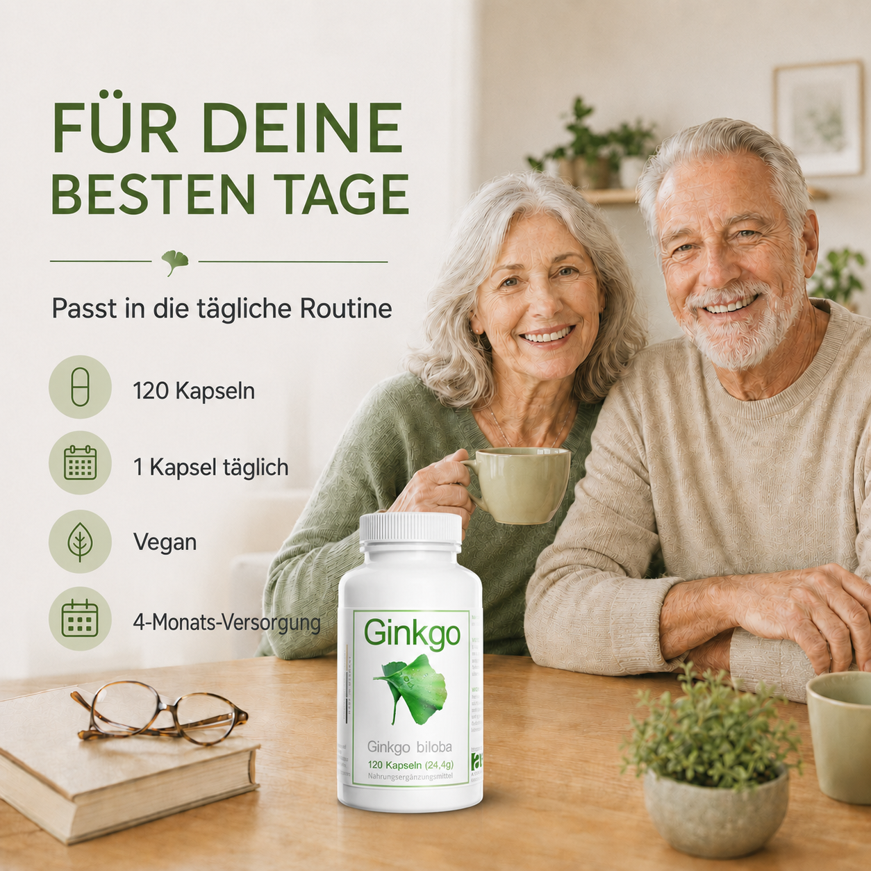 avenar pharma® Ginkgo biloba Kapseln 420mg | Blattpulver als Extrakt | Fokus Konzentration SEHR GUT