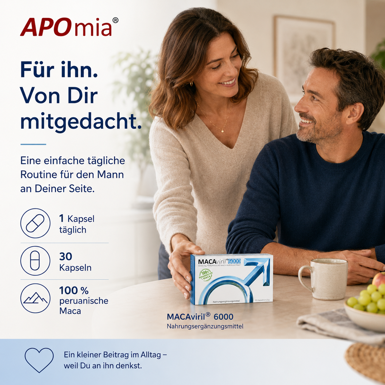 MACAviril 6000® Maca Kapseln hochdosiert für den Mann | k. chem Potenzmittel, Testosteron Booster